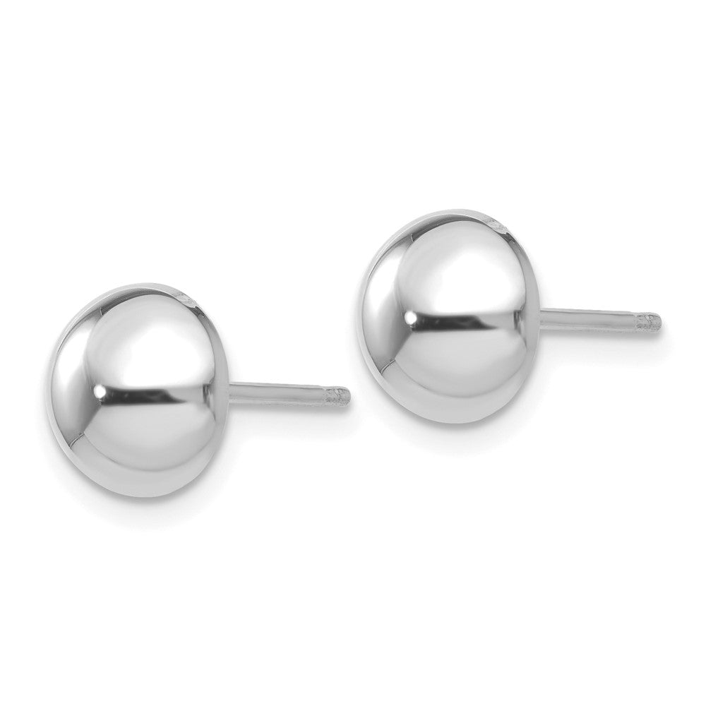 14K Weißgold 8mm Halb Kugel Ohrstecker