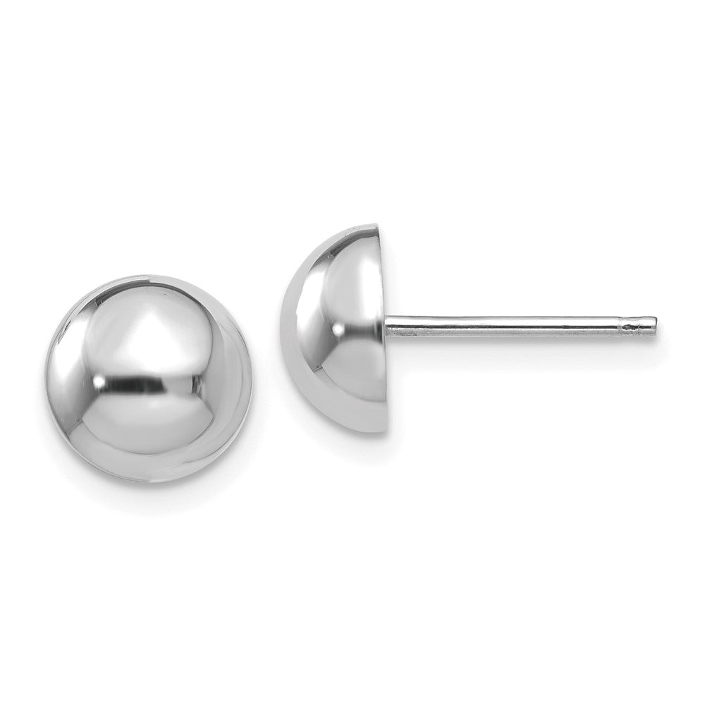 14K Weißgold 8mm Halb Kugel Ohrstecker