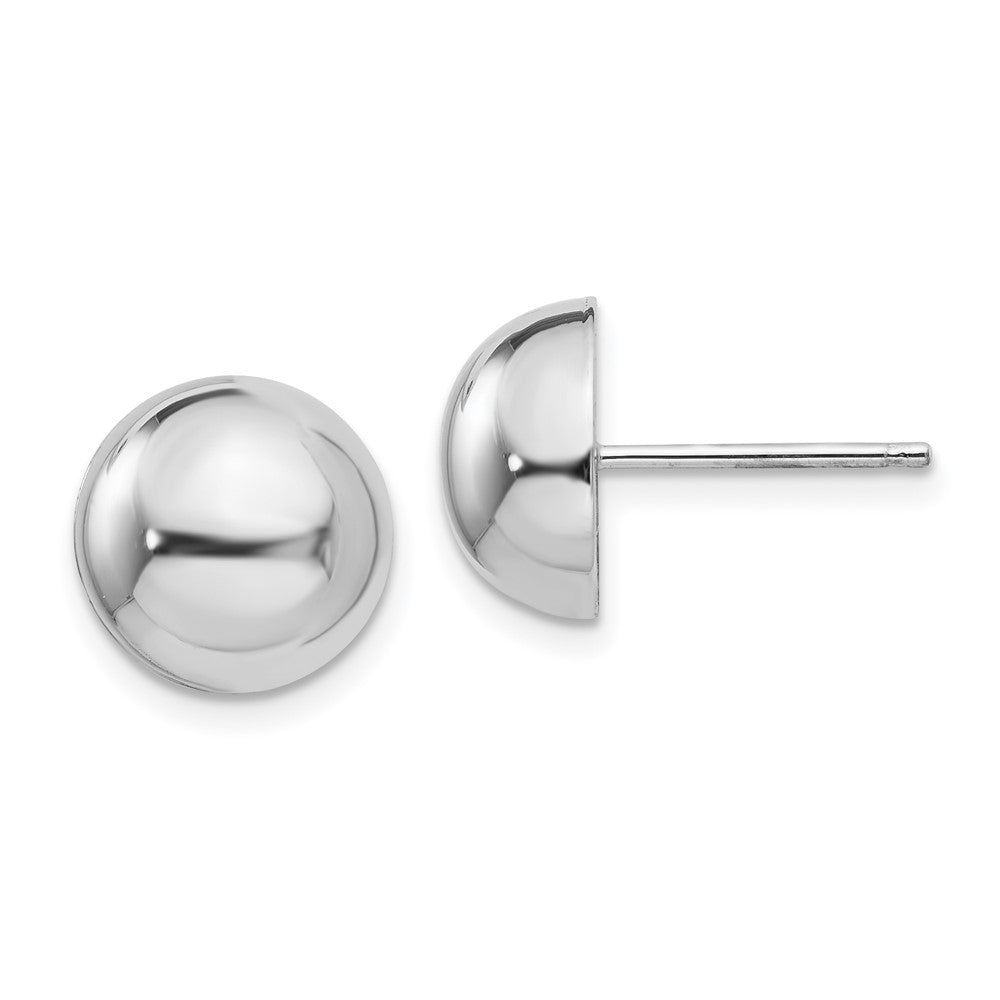 14K Weißgold 10mm Halb Kugel Ohrstecker