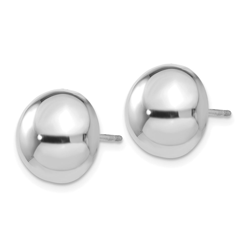 14K Weißgold 12mm Halb Kugel Ohrstecker