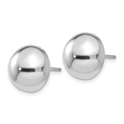 14K Weißgold 12mm Halb Kugel Ohrstecker