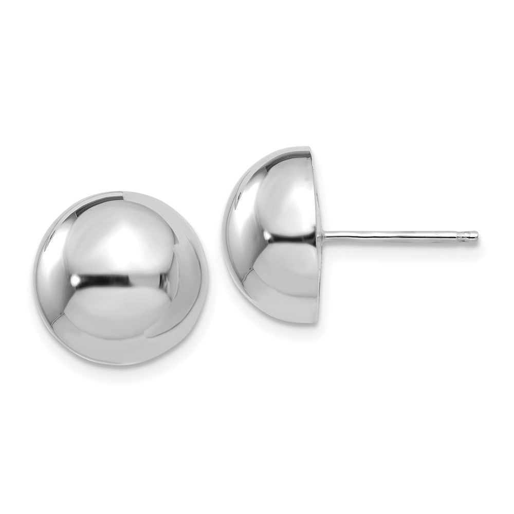 14K Weißgold 12mm Halb Kugel Ohrstecker
