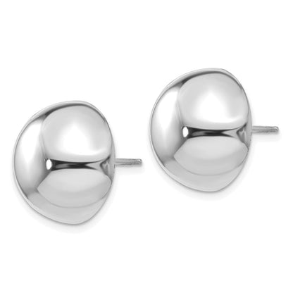 14K Weißgold 16mm Halb Kugel Ohrstecker