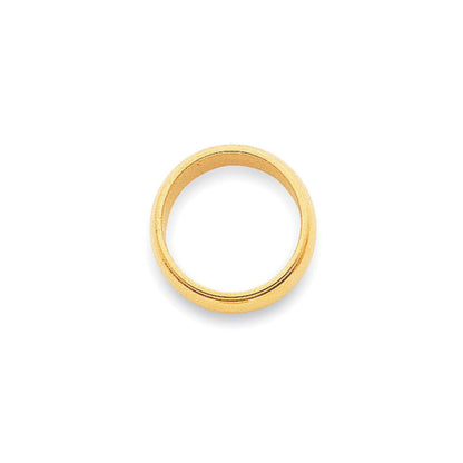 14K Gelbgold 4 mm Ehering mit halbrunder Kante
