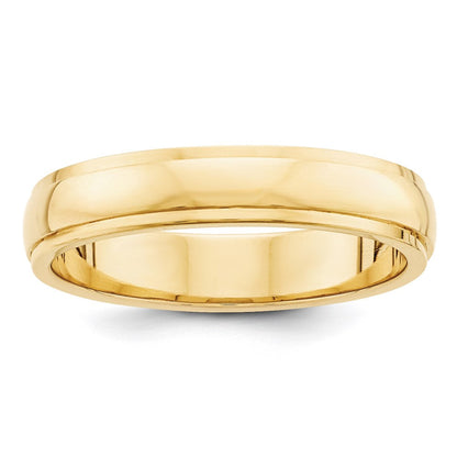 14K Gelbgold 4 mm Ehering mit halbrunder Kante