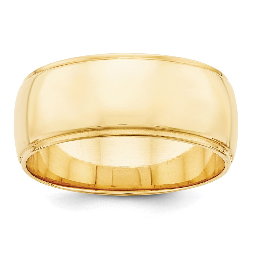 14K Gelbgold 8 mm Ehering mit halbrunder Kante