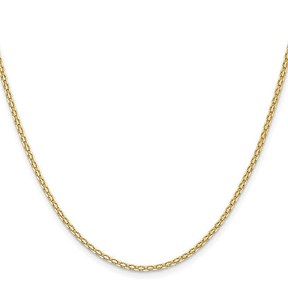 14K Gelbgold 1.8mm Leicht Flach Bismark mit Karabinerverschluss Halskette