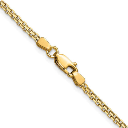 14K Gelbgold 2.2mm Leicht Flach Bismark Halskette