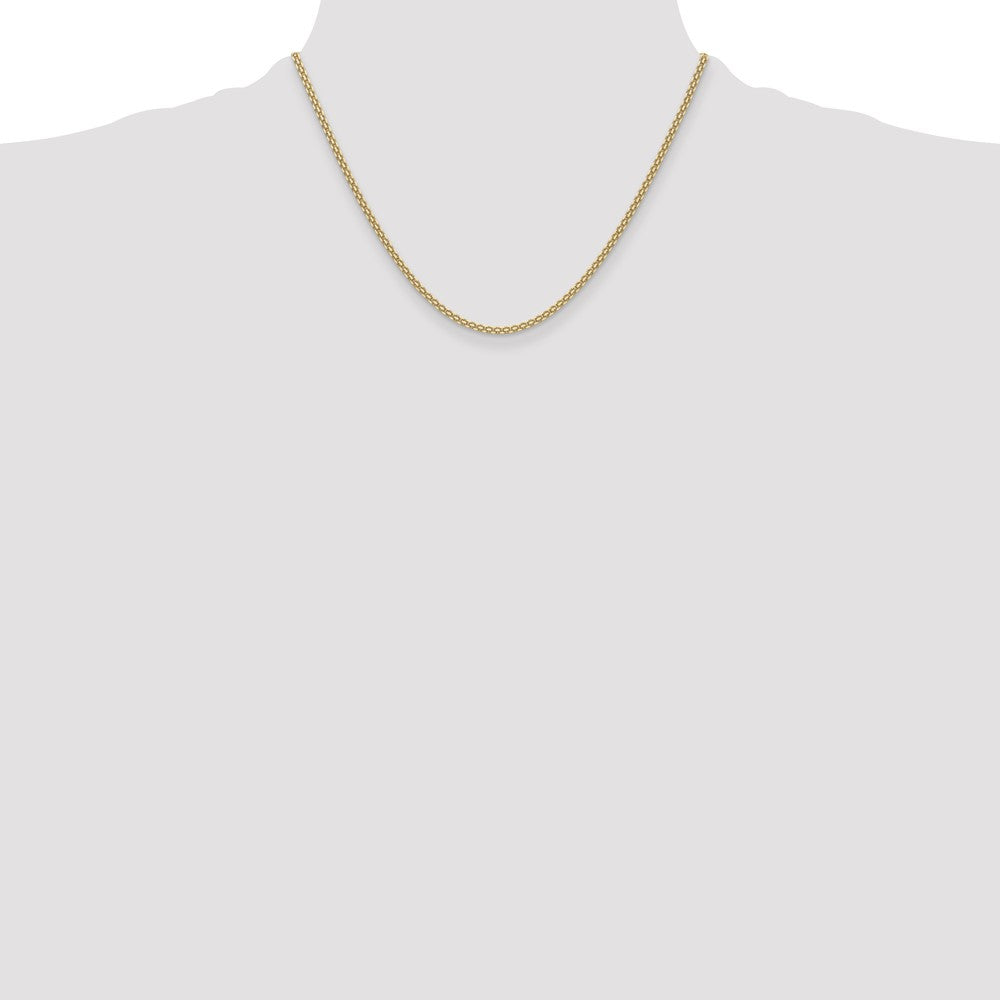 14K Gelbgold 2.2mm Leicht Flach Bismark Halskette