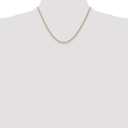 14K Gelbgold 2.2mm Leicht Flach Bismark Halskette
