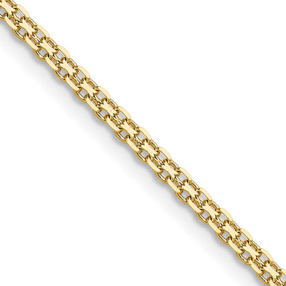 14K Gelbgold 2.2mm Leicht Flach Bismark Halskette