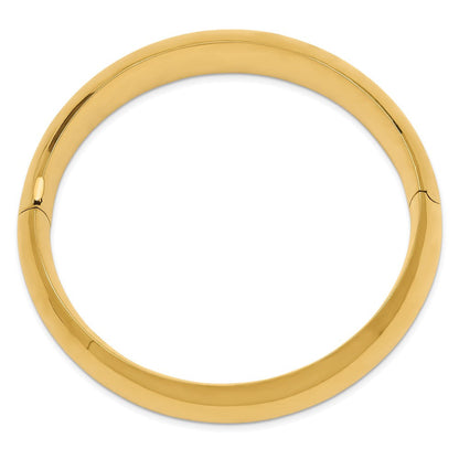 14K Gelbgold 11/16 Hoch Poliert 17.00mm Klappbar Oval Armreif Armband