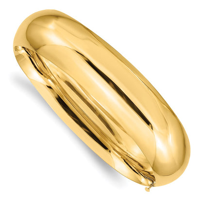 14K Gelbgold 11/16 Hoch Poliert 17.00mm Klappbar Oval Armreif Armband