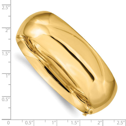 14K Gelbgold 13/16 Hoch Poliert 20.00mm Klappbar Oval Armreif Armband
