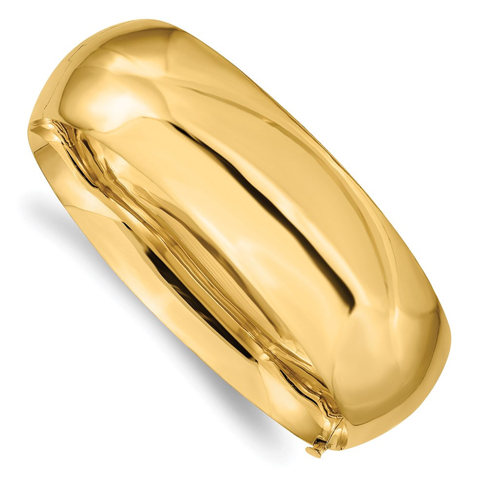 14K Gelbgold 13/16 Hoch Poliert 20.00mm Klappbar Oval Armreif Armband