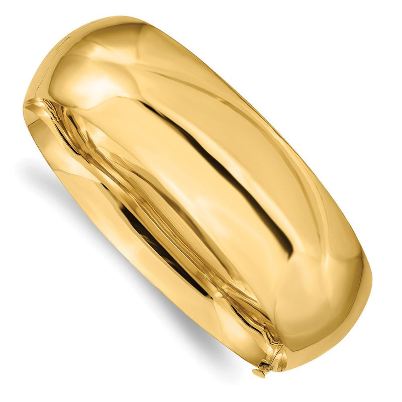 14K Gelbgold 13/16 Hoch Poliert 20.00mm Klappbar Oval Armreif Armband