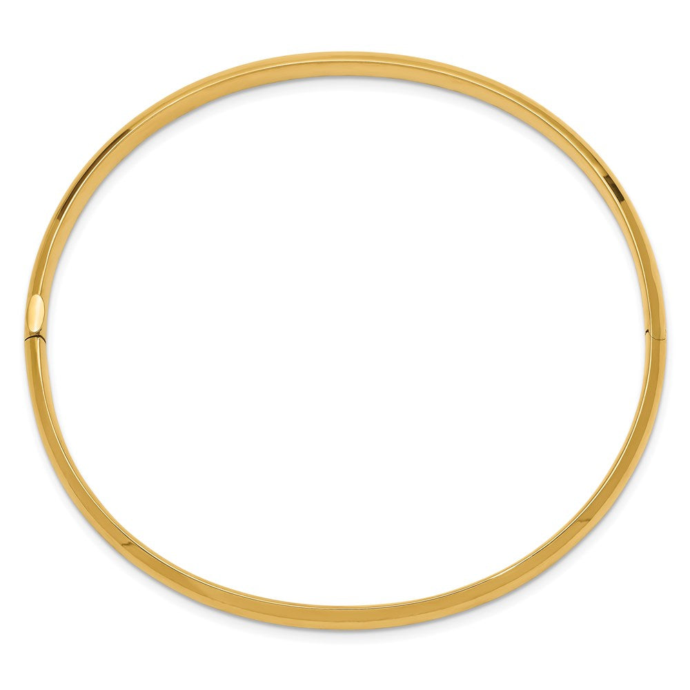 14K Gelbgold 3/16 Oversize Hoch Poliert 5.00mm Klappbar Oval Armreif Armband