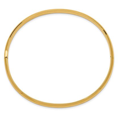 14K Gelbgold 3/16 Oversize Hoch Poliert 5.00mm Klappbar Oval Armreif Armband