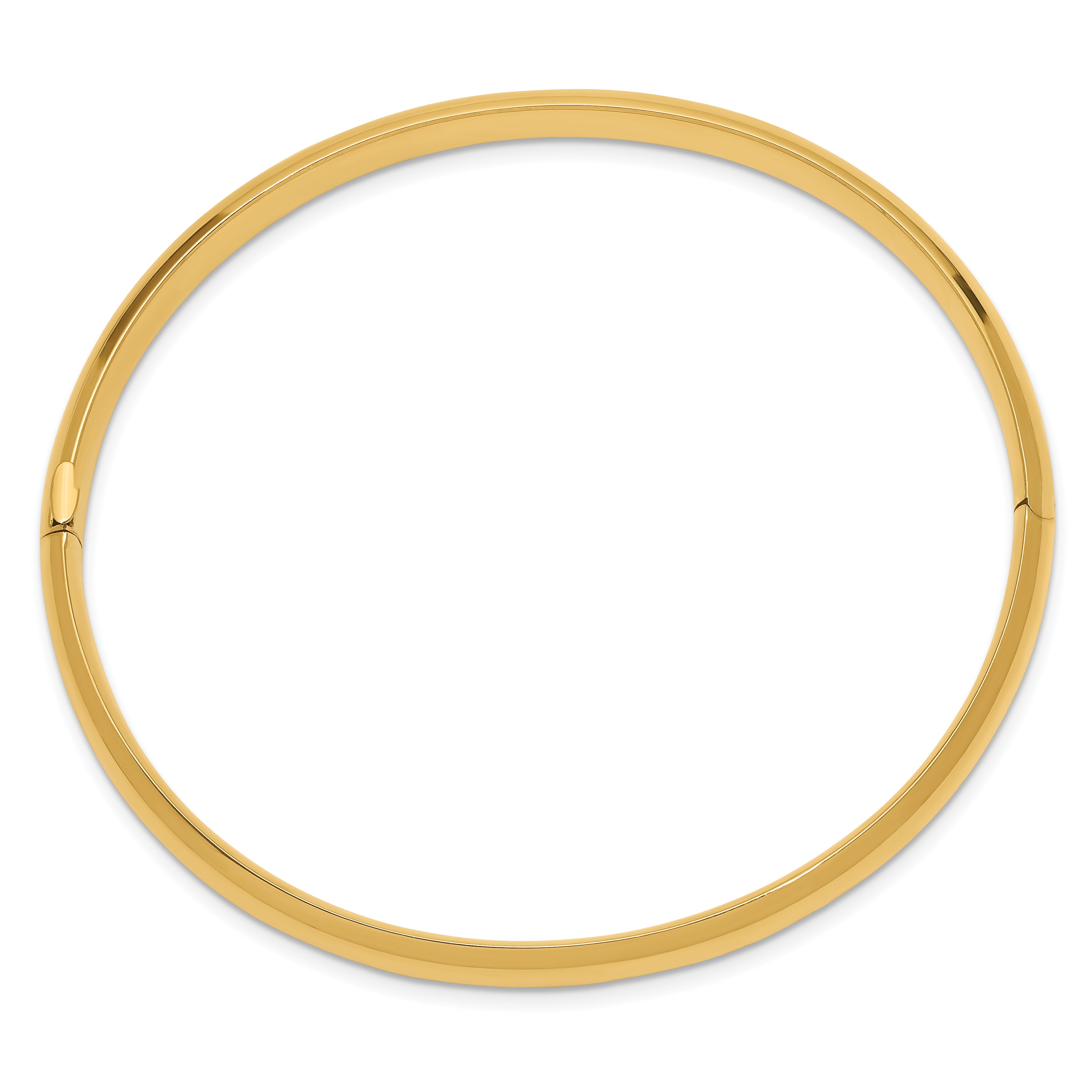14K Gelbgold 4/16 Oversize Hoch Poliert 6.00mm Klappbar Oval Armreif Armband
