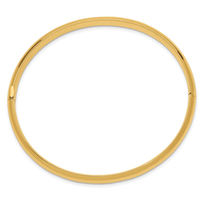 14K Gelbgold 4/16 Oversize Hoch Poliert 6.00mm Klappbar Oval Armreif Armband