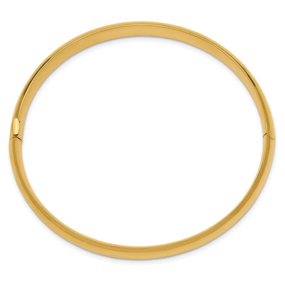 14K Gelbgold 5/16 Oversize Hoch Poliert 6.00mm Klappbar Oval Armreif Armband