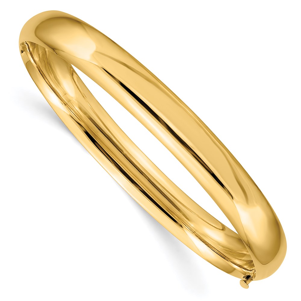 14K Gelbgold 5/16 Oversize Hoch Poliert Klappbar Armreif Armband