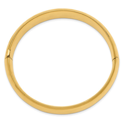 14K Gelbgold 9/16 Oversize Hoch Poliert 14.5mm Klappbar Oval Armreif Armband