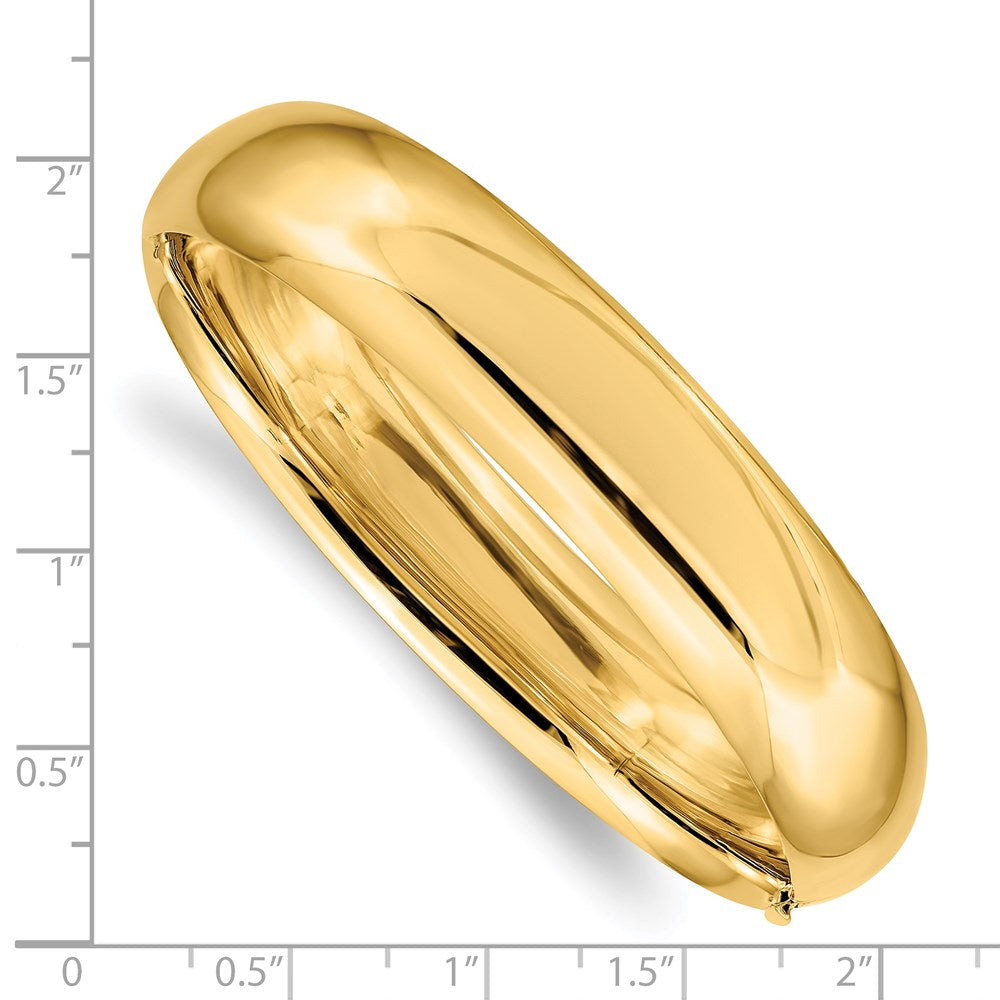 14K Gelbgold 9/16 Oversize Hoch Poliert 14.5mm Klappbar Oval Armreif Armband