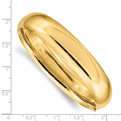 14K Gelbgold 9/16 Hoch Poliert 14.5mm Klappbar Oval Armreif Armband