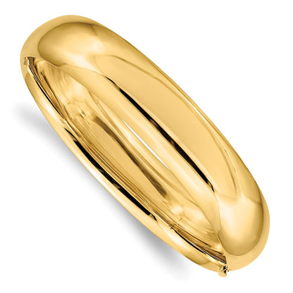 14K Gelbgold 9/16 Oversize Hoch Poliert 14.5mm Klappbar Oval Armreif Armband