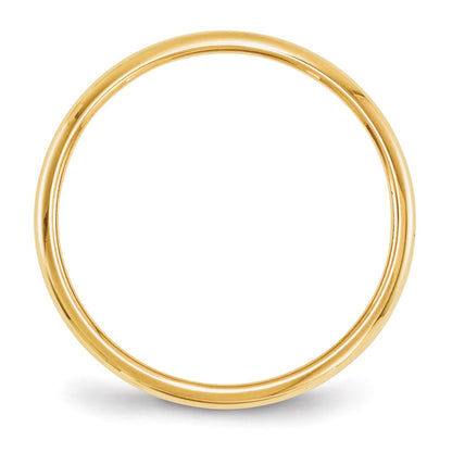 14k Gelbgold 2 mm halbrunder Ehering