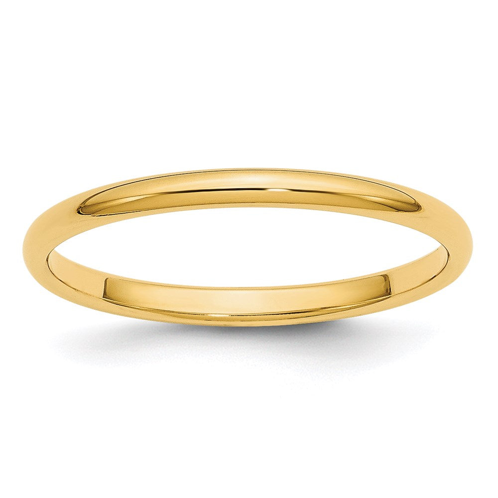 14k Gelbgold 2 mm halbrunder Ehering