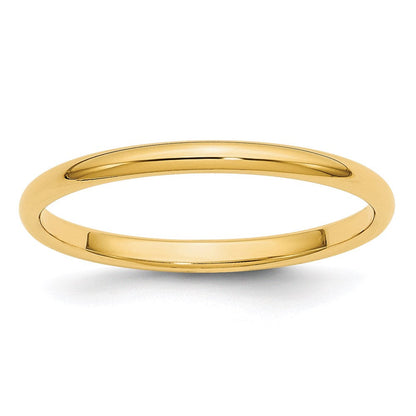 14k Gelbgold 2 mm halbrunder Ehering