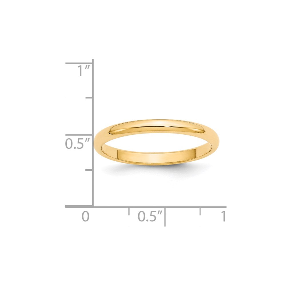 14K Gelbgold 2,5 mm halbrunder Ehering