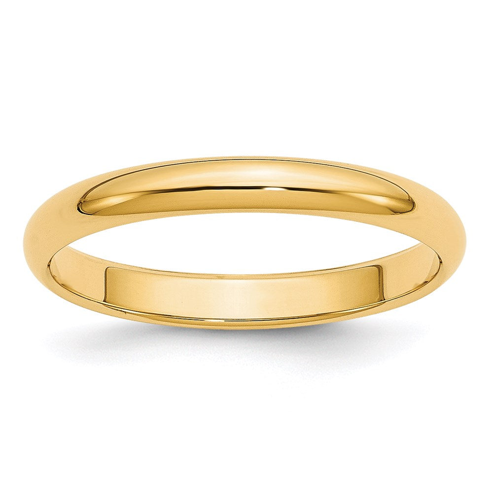 14k Gelbgold Ehering, 3 mm, halbrund