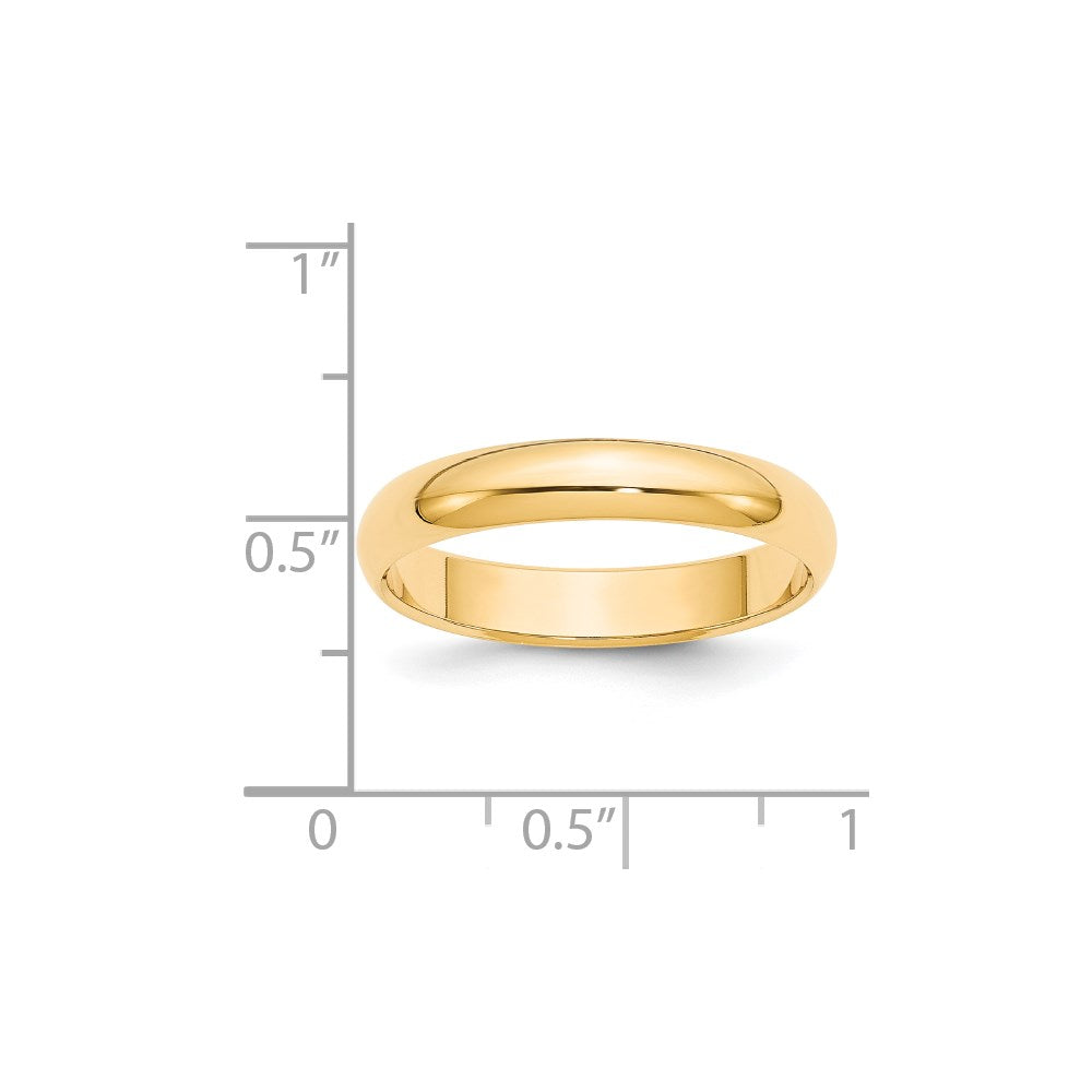 14K Gelbgold Ehering, 4 mm, halbrund