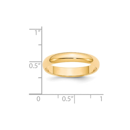 14K Gelbgold Ehering, 4 mm, halbrund