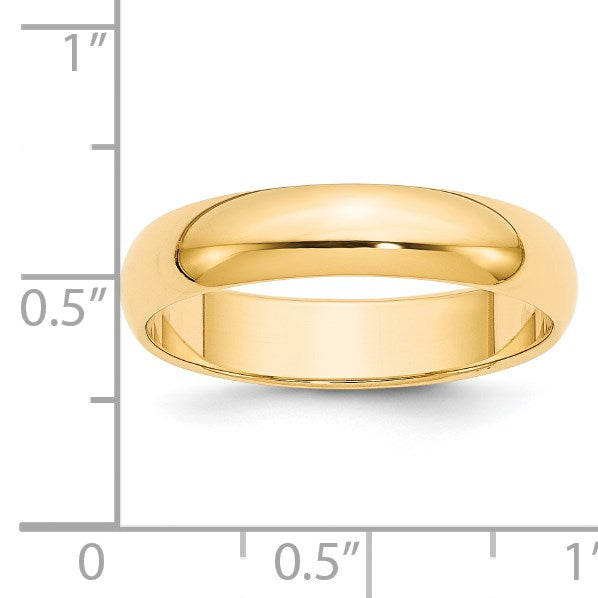 14K Gelbgold 5 mm halbrund Ehering