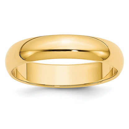 14K Gelbgold 5 mm halbrund Ehering