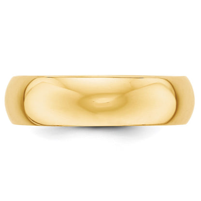 14k Gelbgold 6 mm halbrunder Ehering