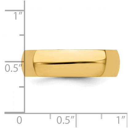 14k Gelbgold 6 mm halbrunder Ehering
