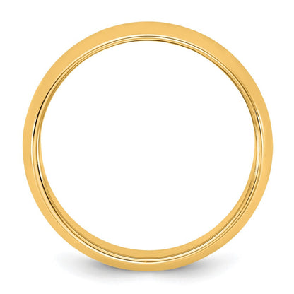 10-karätiger Gelbgold-Ring, 10Ky, 6,5 mm, halbrund, Größe 14