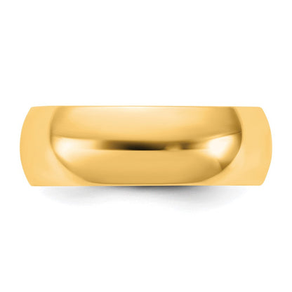 10K Gelbgold (10Ky) 6,5 mm Halbrund-Ring, Größe 6,5