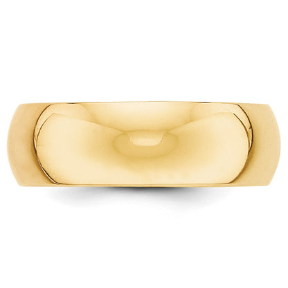 14k Gelbgold Ehering, 7 mm, halbrund