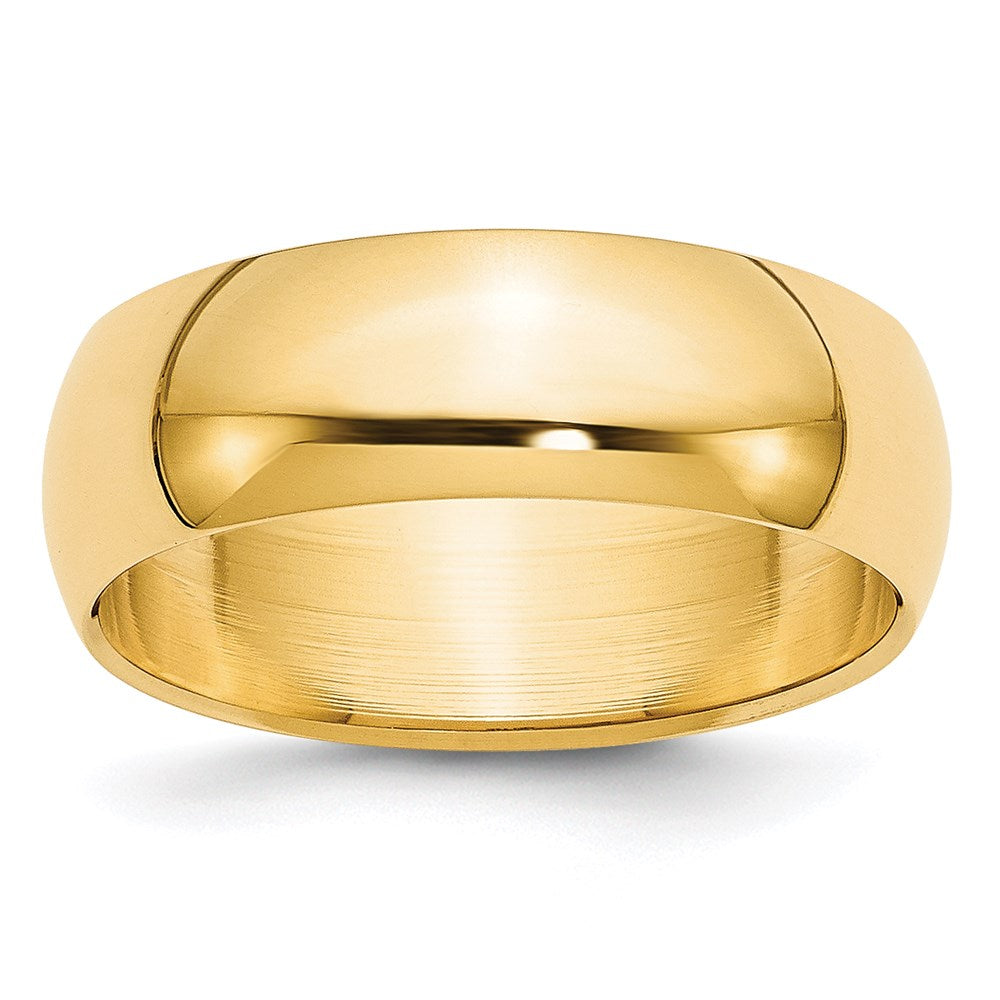 14k Gelbgold Ehering, 7 mm, halbrund