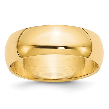 14k Gelbgold Ehering, 7 mm, halbrund