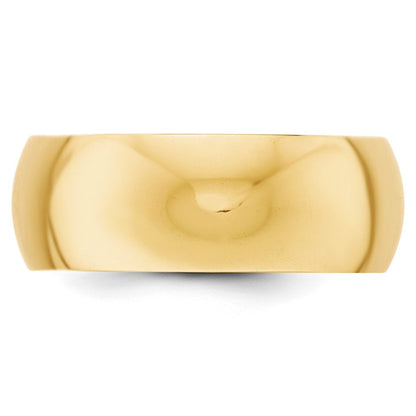 14K Gelbgold 8 mm halbrunder Ehering
