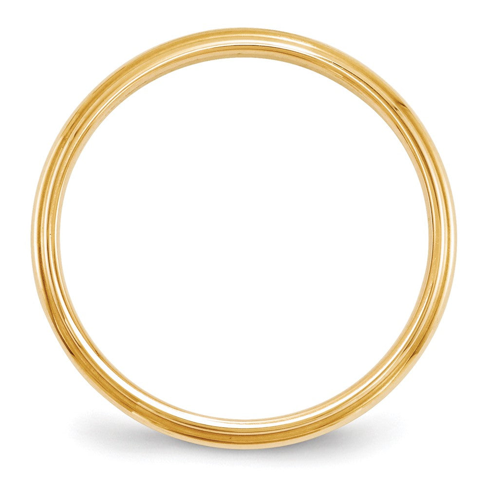 14K Gelbgold 2,5 mm halbrund mit Kante Ehering