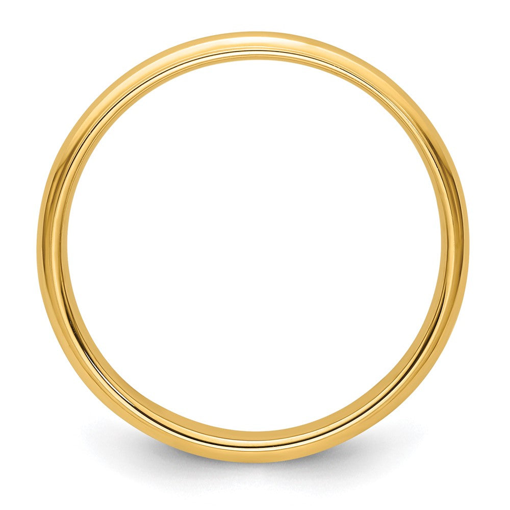 14K Gelbgold Ehering, 3 mm, halbrund mit Kante