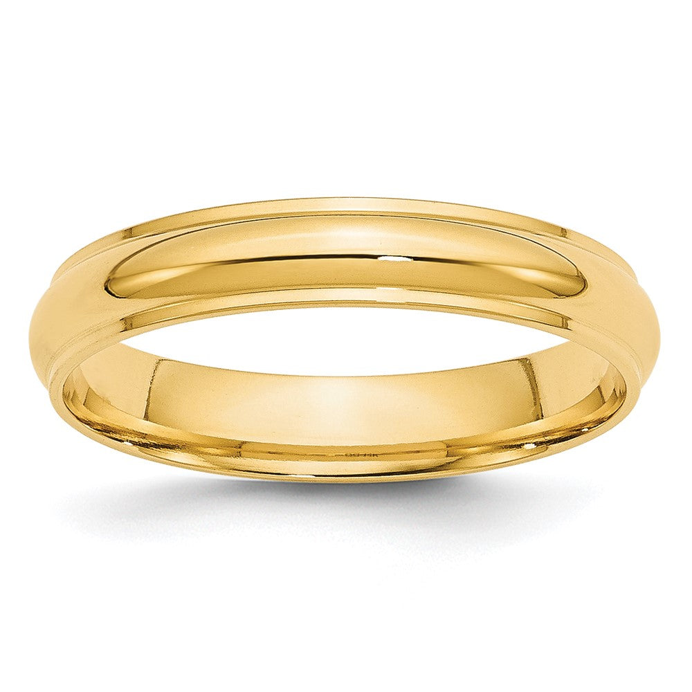 14K Gelbgold 4 mm Ehering, halbrund mit abgeschrägter Kante